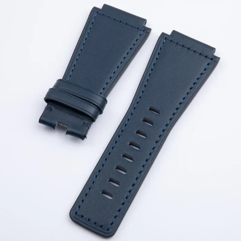 Cinturino per orologio in vera pelle di alta qualità, 34x24mm, convesso, per Bell Strap Ross BR-01 BR-03, con fibbia ad ardiglione
