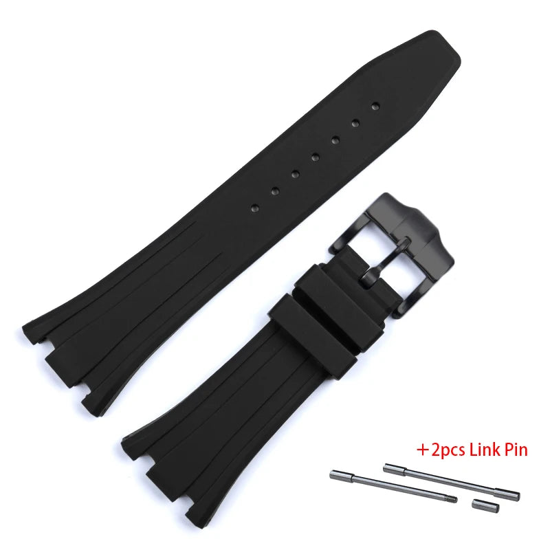 Bracelet en caoutchouc 26mm 27mm pour Bracelet de remplacement étanche AP Royal Oak pour Bracelet de montre en Silicone souple GA2100 GA-2110 avec goupille de liaison
