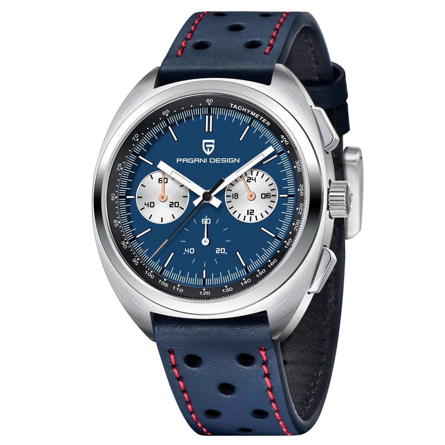 Orologio da uomo 39 mm Cronografo al quarzo - PAGANI DS Panda Dial VK63 Sapphire Sport