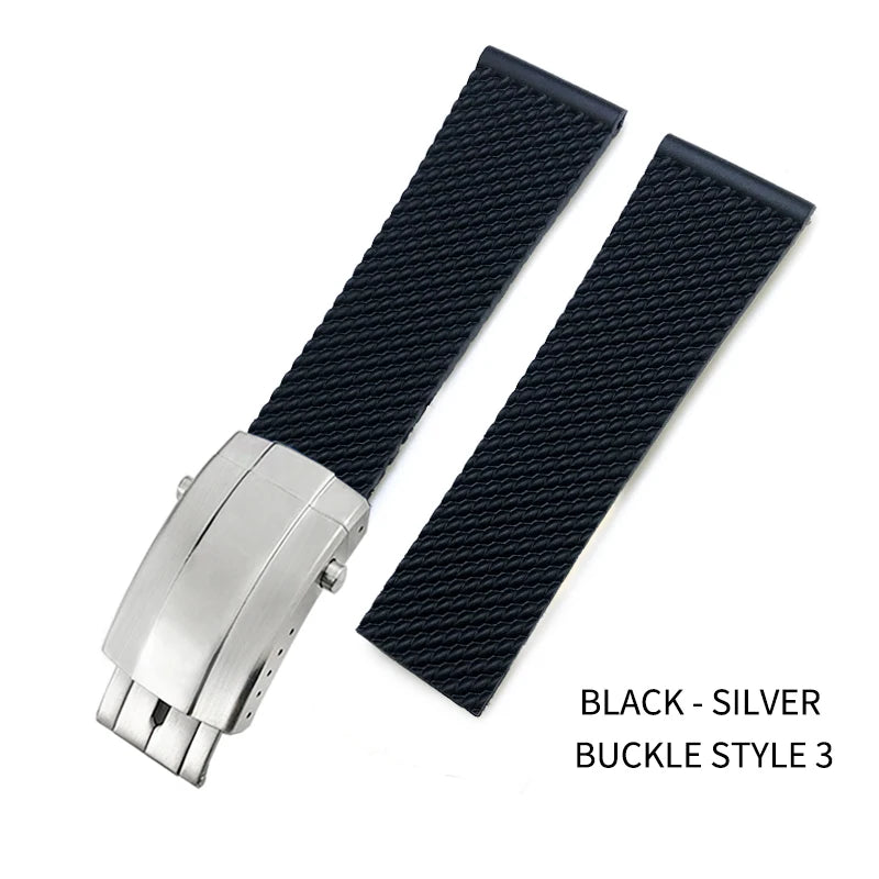 Bracelet de montre tressé en caoutchouc de Silicone, 19mm 20mm 21mm 22mm 23mm 24mm, pour Breitling Avenger Superocean Heritage Longines
