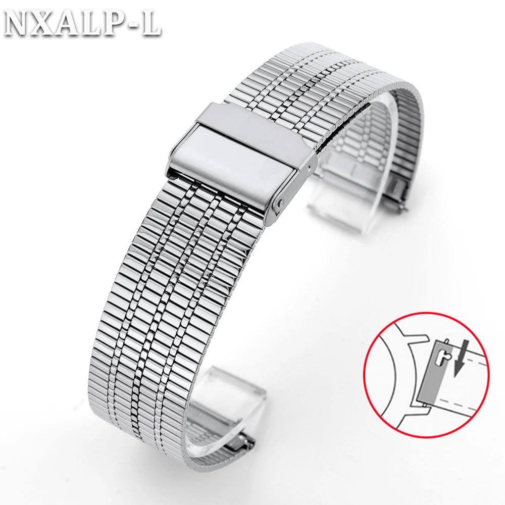 20mm 22mm Fine Breathable Stainless Steel Watch Straps for Women Men Metal Quick Release Huawei Watch Band