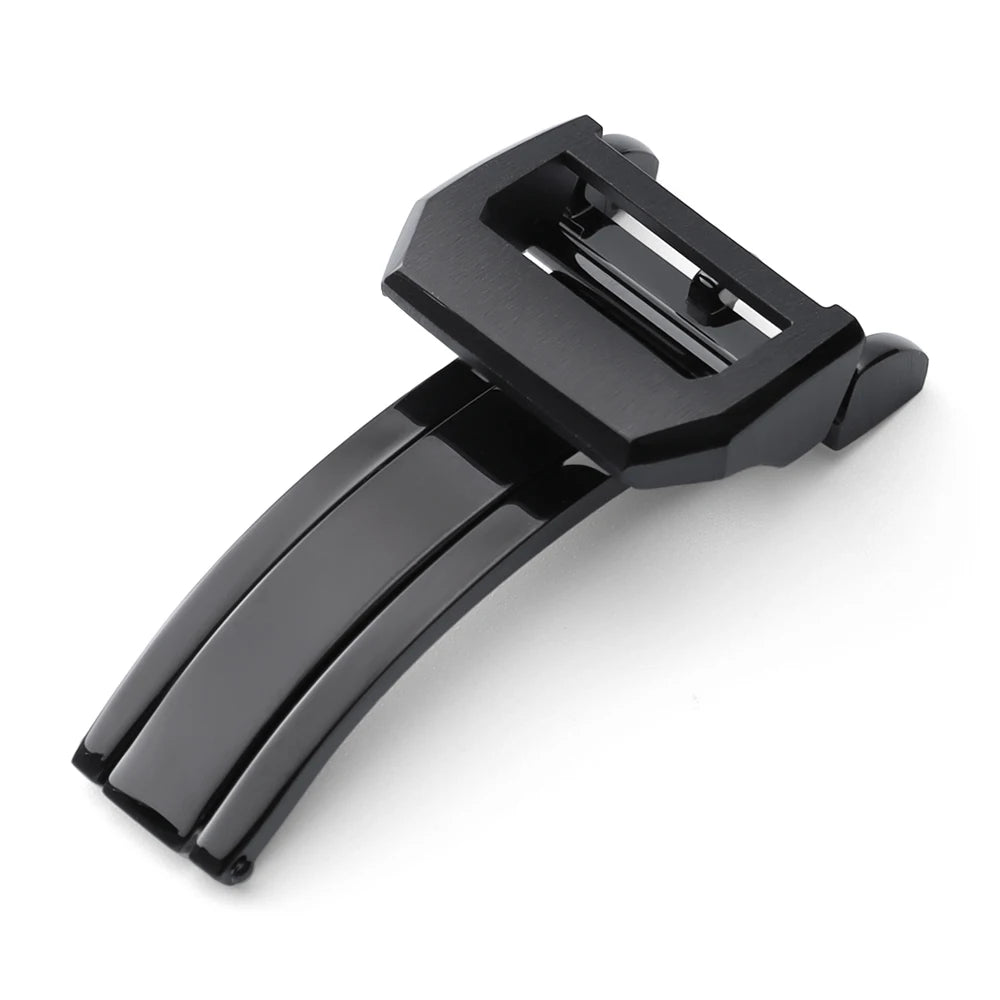 Silberne, goldene, schwarze oder rosafarbene Edelstahl-Faltschließe für IWC Pilot Portuguese Leder-Uhrenarmband, 18 mm Faltschließe