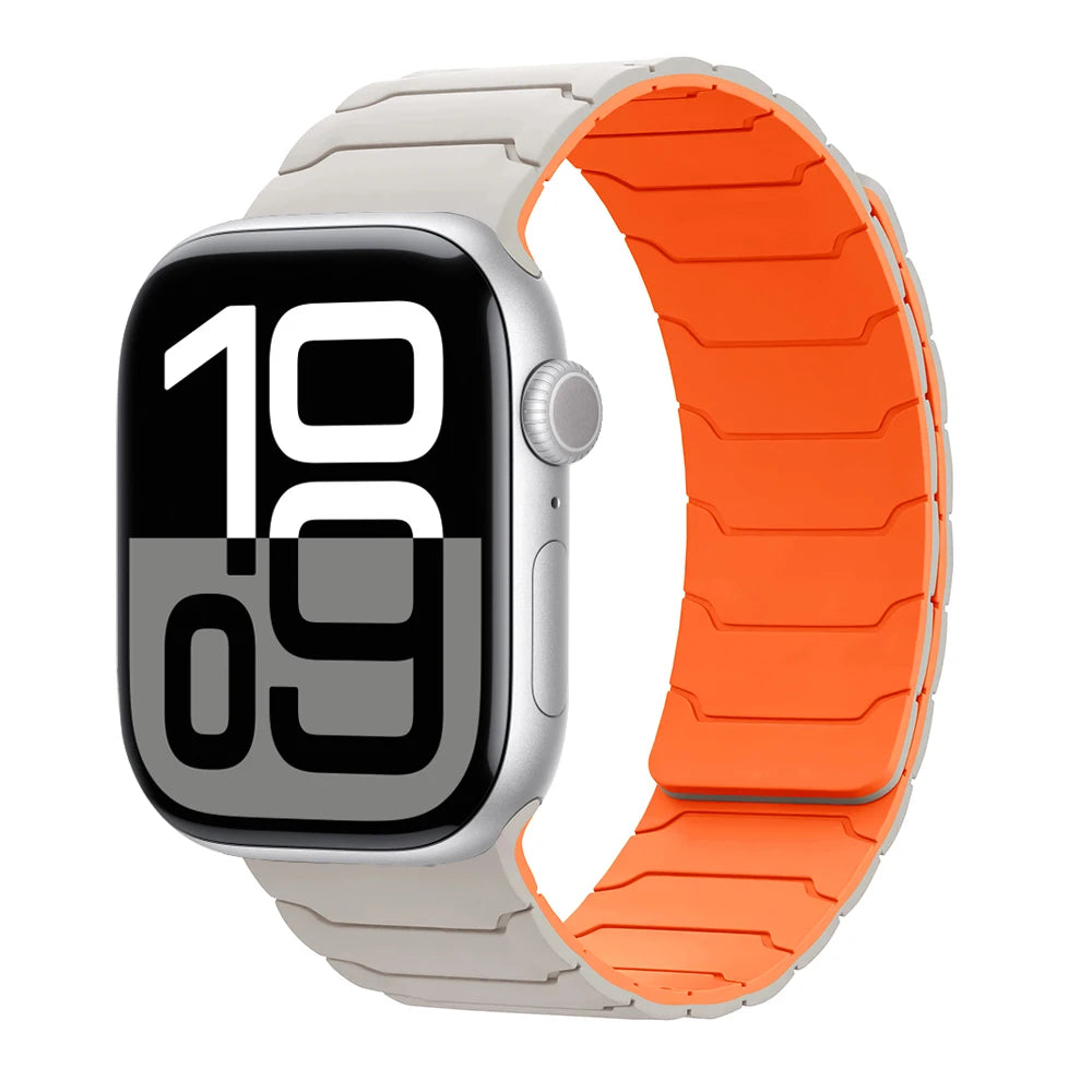 Magnetisches Armband für Apple Watch, 46 mm 44 mm 45 mm 40 mm 42 mm 41 mm, aus Silikon, Correa, Armband für IWatch Serie 11 10 SE 9 8 7 6 5 4 3