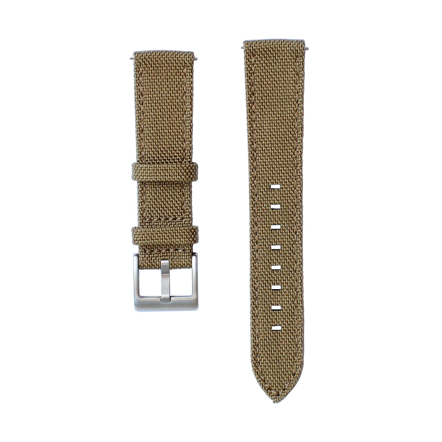 20mm 22mm Quick Release Canvas Watch Strap - Black Khaki