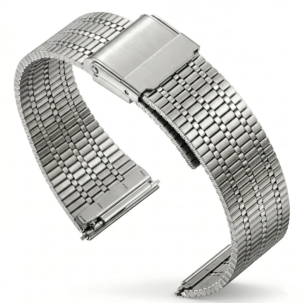 Correa de reloj de acero inoxidable de 20 mm 22 mm, correa de repuesto de malla metálica transpirable para hombres y mujeres con barra de resorte de liberación rápida
