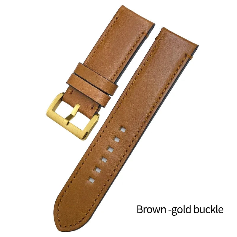 Handmade Brown Genuine Calf Leather Watch Strap, 22/23mm, for Zenith Tudor Black Bay Bronze Blancpain, Vintage Watch Band