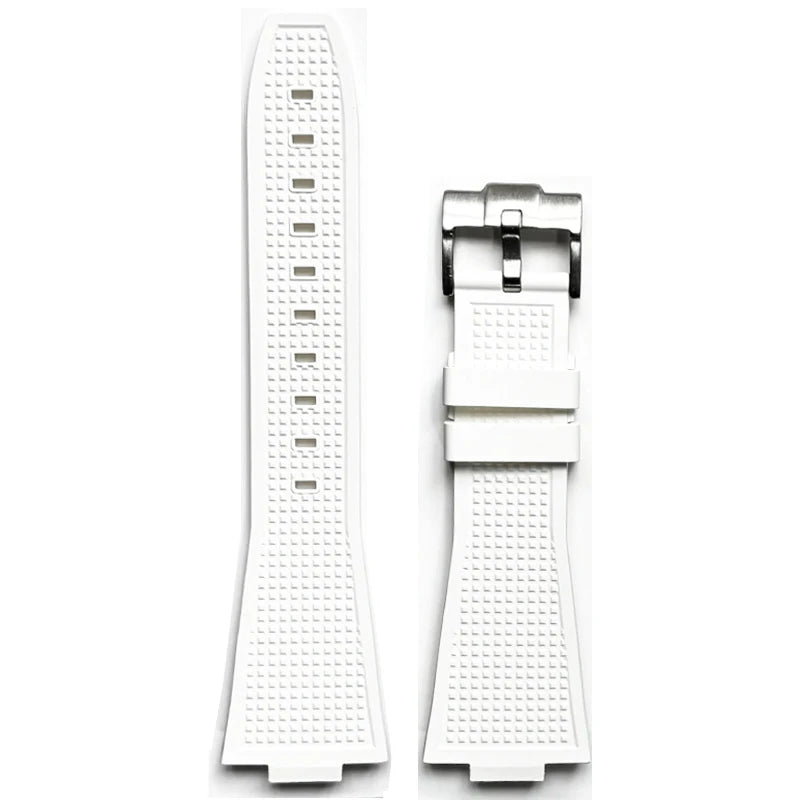 FKM Bracelet for Tissot PRX T137.407/T137.410 Super Player 40mm Convex Fluororubber Quick Release Watch Strap 12mm
