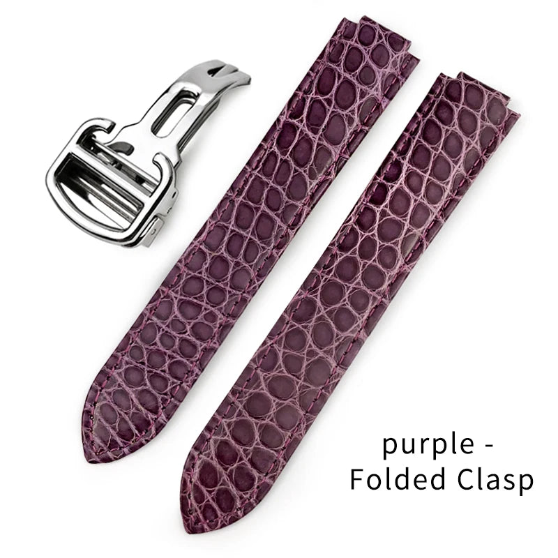American Crocodile Alligator Leather Watch Band 14mm 16mm 18mm 20mm 22mm for Cartier Ballon Bleu Men Women Watch Strap