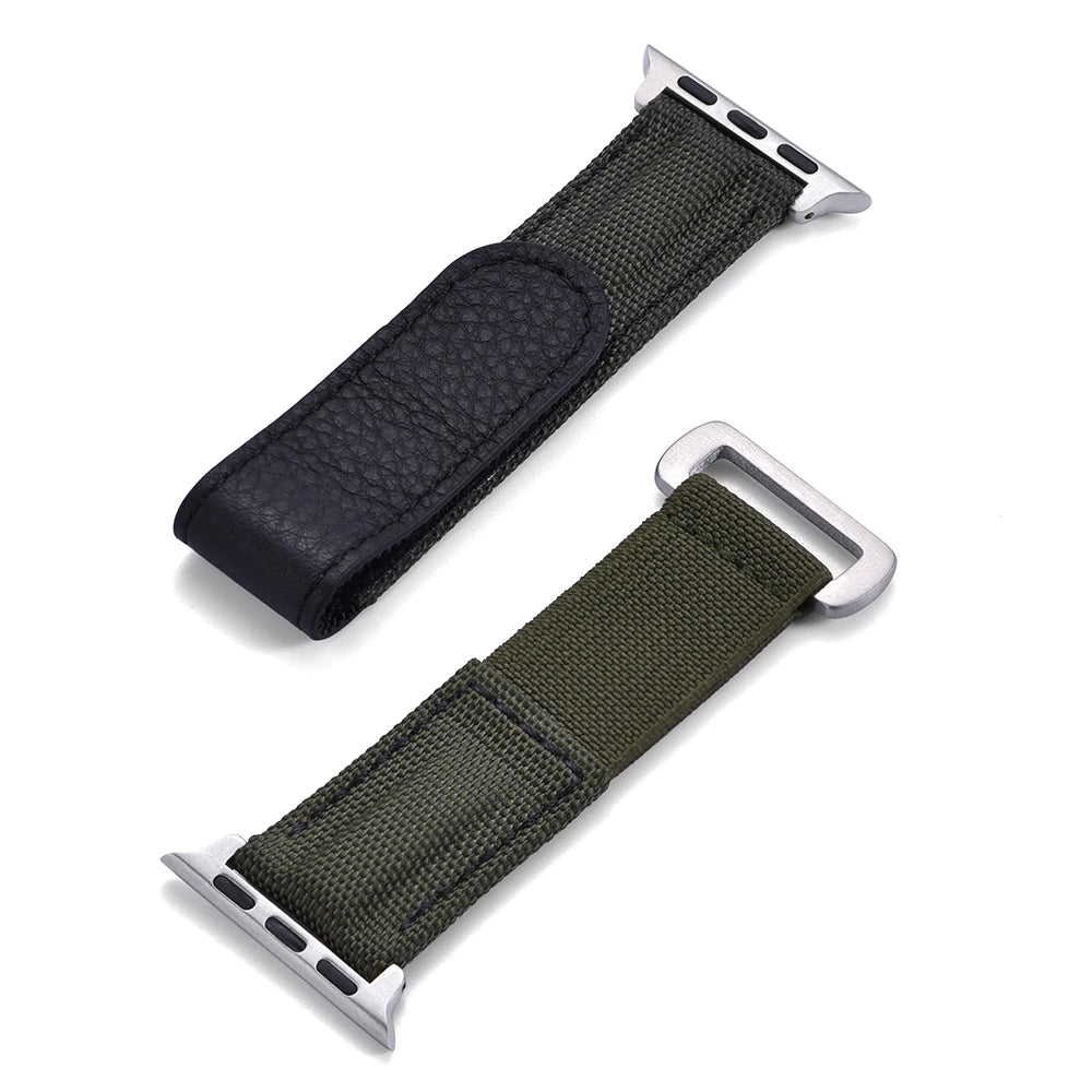 Cinturino Solo Loop in nylon intrecciato per Apple Watch 45mm Ultra 2 49mm 38mm 44mm 40 41mm 42mm, cinturino in pelle per serie 10 9 8 7 5 SE