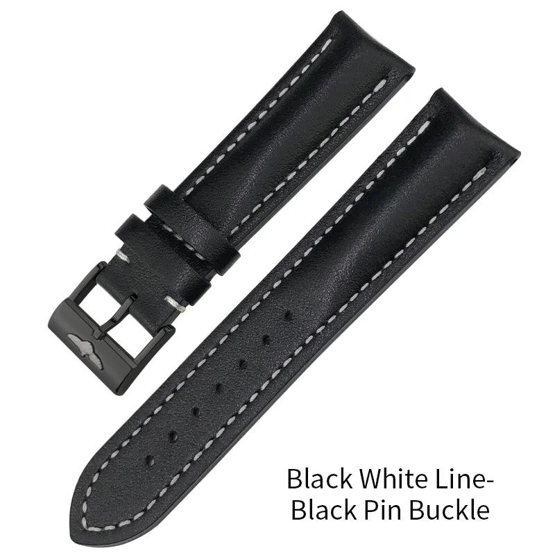 Genuine Soft Cowhide Leather Watch Strap, 22mm, 21mm, 20mm, for Breitling, for Premier Superocean Avenger Navitime World