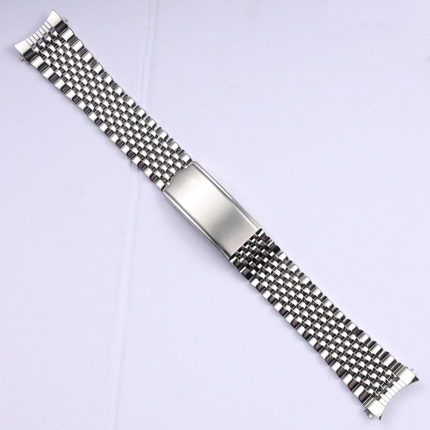 Cinturino per orologio in acciaio inossidabile massiccio con anse curve da 18/19/20 mm per Omega Seamaster De Ville, bracciale vintage retrò a maglie
