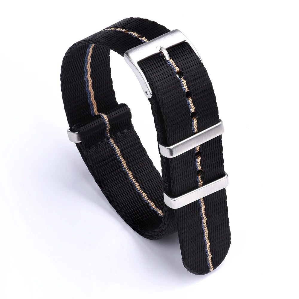 Premium Quality Smooth Nylon Watch Strap, 20mm 22mm, Casual Military, High-Density Green Seatbelt for Men's Watch Accessories