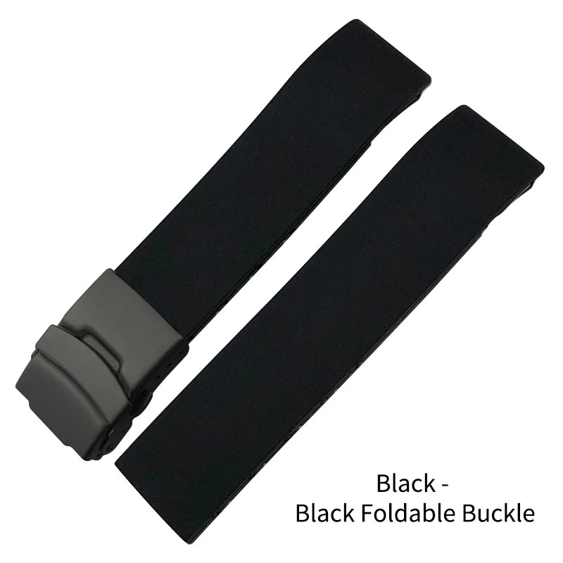 20mm Natural Silicone Rubber Watch Strap for Tissot 1853 T011 T090 T472, Tachymeter, Black Sport Diving Watch Band, Free Tools for Men