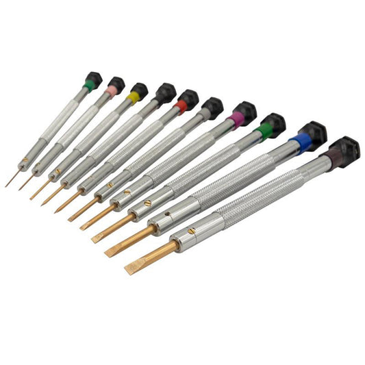 Flathead Screwdriver Set - XT Premium - 100% Antimagnetic - 9 Pieces with Rotating Holder - Made in France