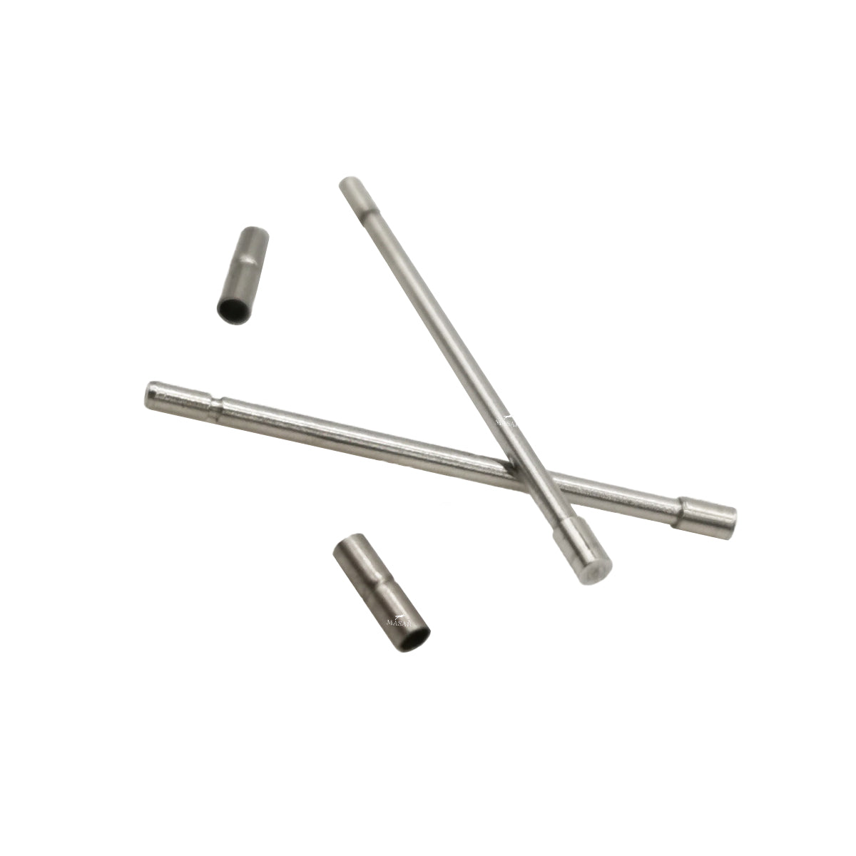 Masar Ø 1,2mm - Pasadores - Tubos - Pasadores de apriete - con muescas - para correa de reloj - Acero inoxidable - Juego de 2 pares