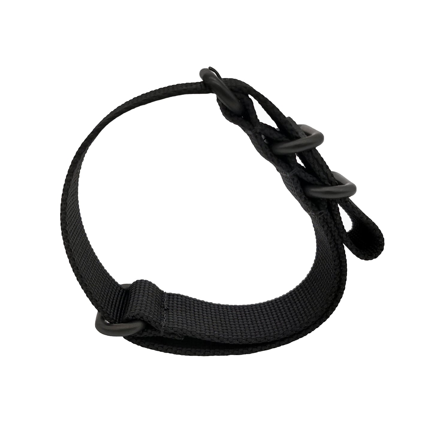 Masar ZULU Bracelet Nato 20mm Nylon - Noir / Full Black - Homme - Strap Raide et épais 2mm