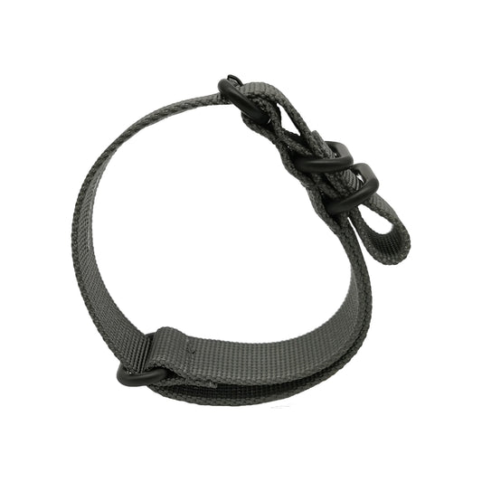 ZULU Grey Nylon Watch Strap – Black Buckle – Men's - Stiff and thick 2mm