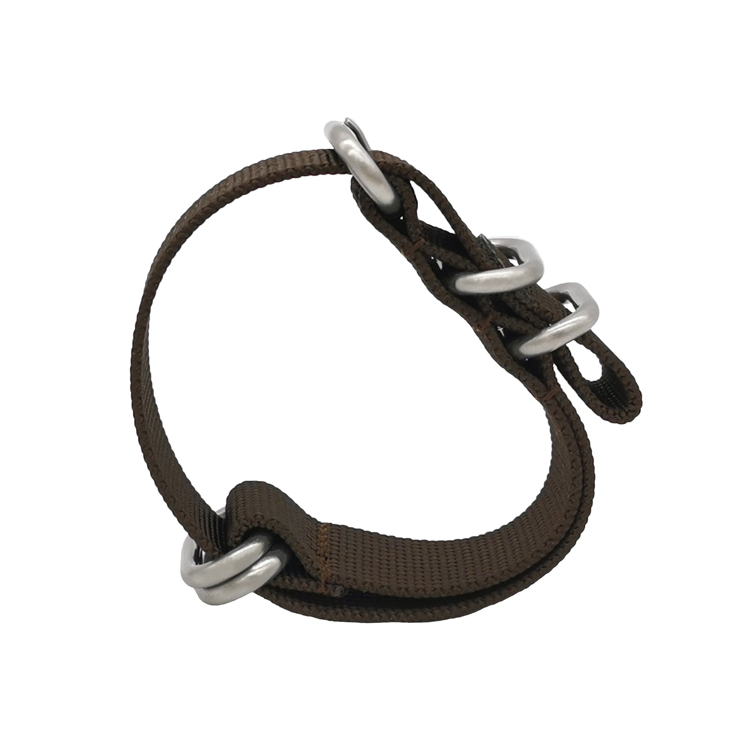 Masar ZULU Bracelet Nato 22mm Nylon - Marron / Boucle Satin - Homme - Strap Raide et épais 2mm