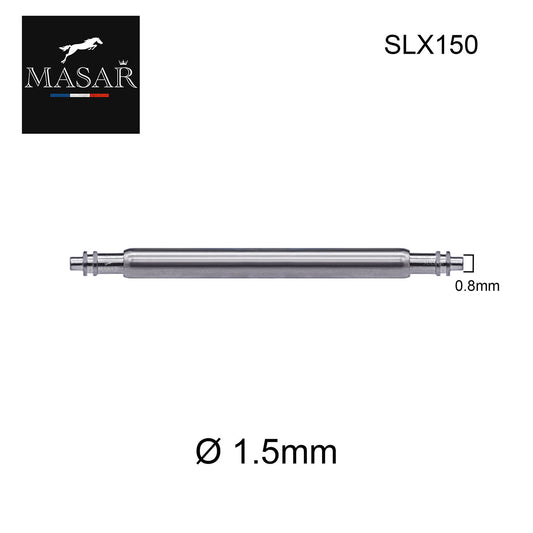 Masar SLX Ø 1,5mm - Barrettes à ressort pour bracelet de montre - Inox 316L - 0,8mm - 2 pcs