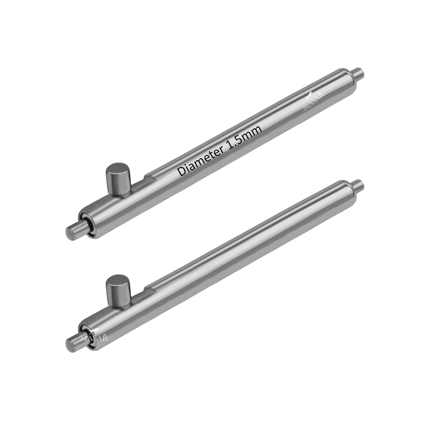 Masar 20 mm / 22 mm XES Ø 1,5 mm - Pasadores de resorte para correas de reloj - Acero inoxidable 316L - Palanca de liberación rápida - 0,7 mm - 2 uds.
