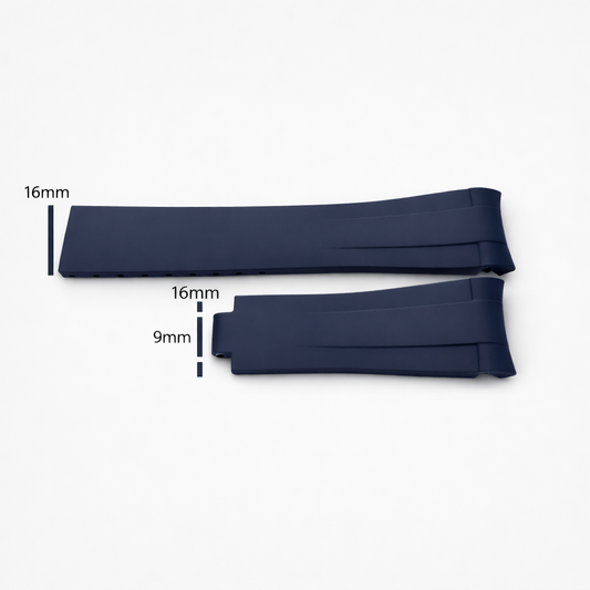 Cinturino Masar 20 mm in Caucciù siliconico Premium Blu Notte - Omega, Rolex e Altri - Curvo / CTS