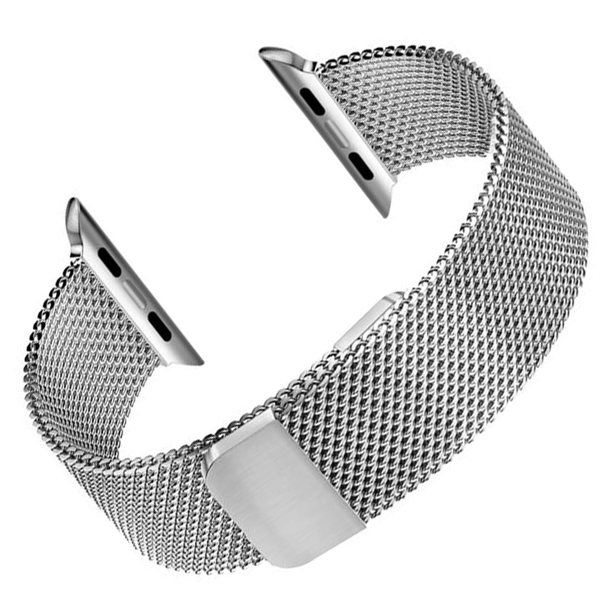 Bracelet milanais mesh compatible Apple watch iwatch band - Maille Milanaise Double magnétique - Argenté