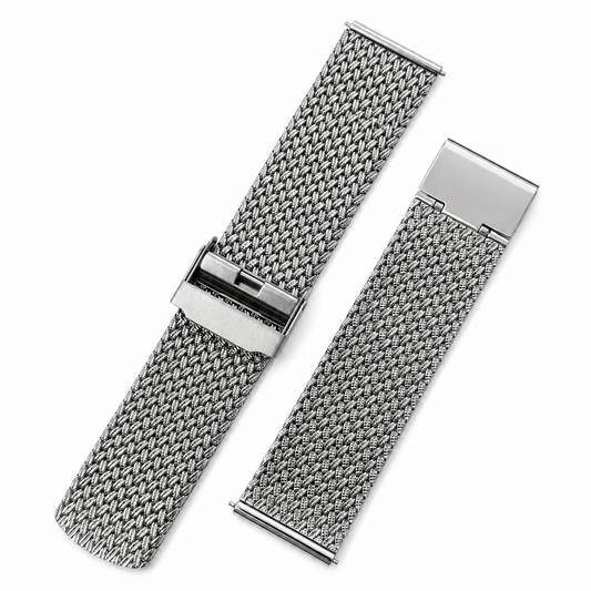 Masar Bracelet Montre Maille Milanaise Martelée Scintillante - Premium Inox 316L / Rapide / Universel