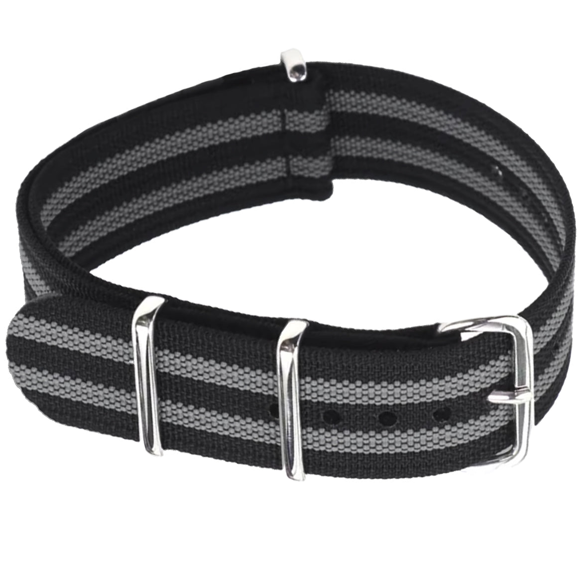 Masar Bracelet Nato 20mm James Bond G10 Nylon - Gris Noir