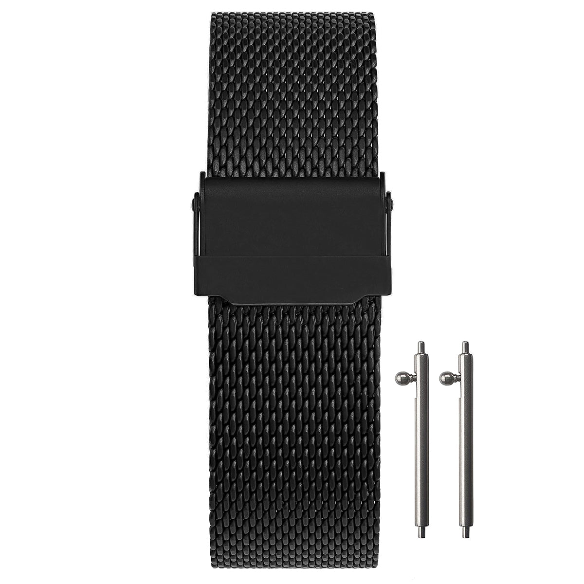 Masar Bracelet montre 17mm Maille Milanaise - Libération Rapide - Universel - Mesh Ø 0,6mm Black (Noir)