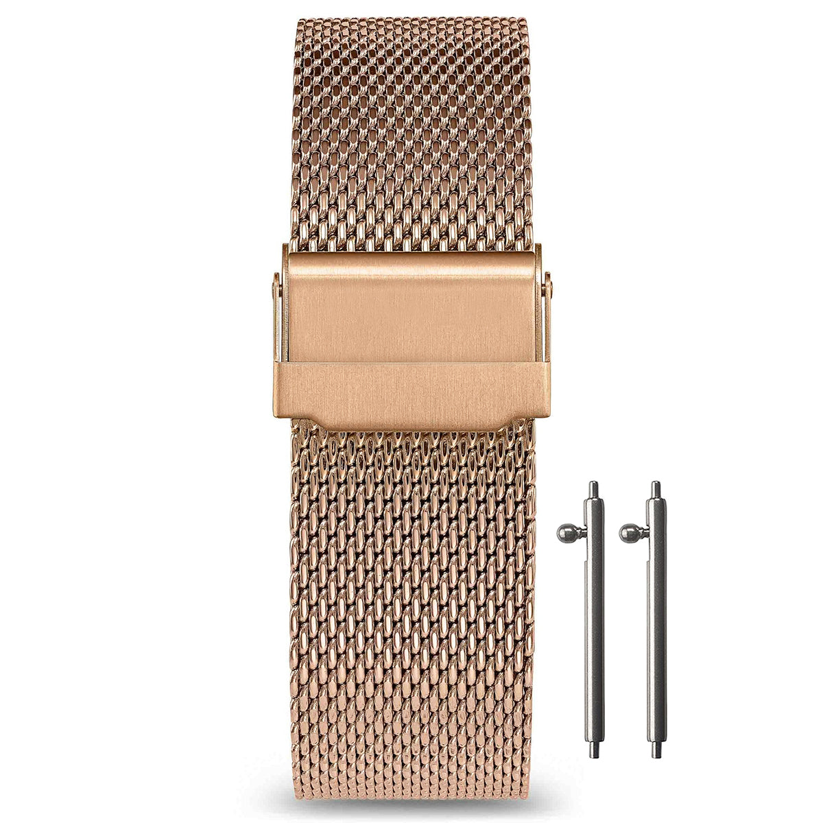 Masar Bracelet montre 24mm Maille Milanaise - Libération Rapide - Universel - Mesh Ø 0,6mm Doré Rose Gold