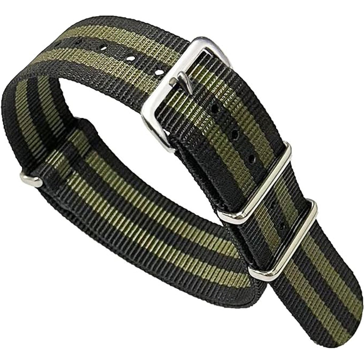 Cinturino per orologio Masar Nato Strap 2 (5) nero e verde-cachi