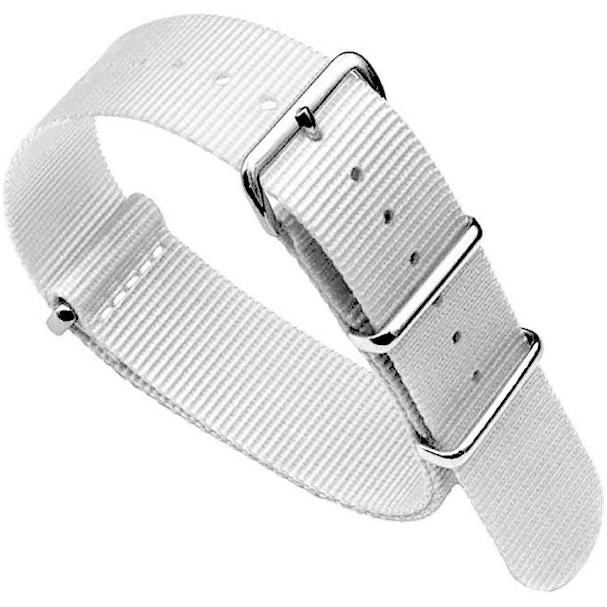 Masar Bracelet NATO Blanc - Tissu Nylon de 25 cm