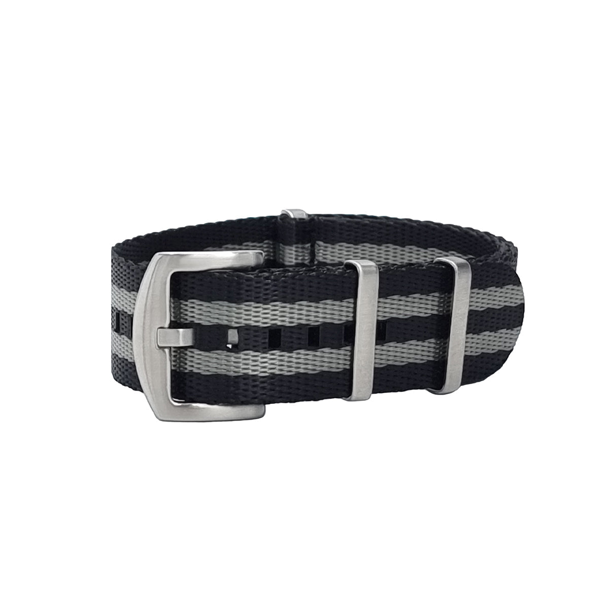 Correas Masar NATO de nailon gris/satén negro James Bond 007 para hombre