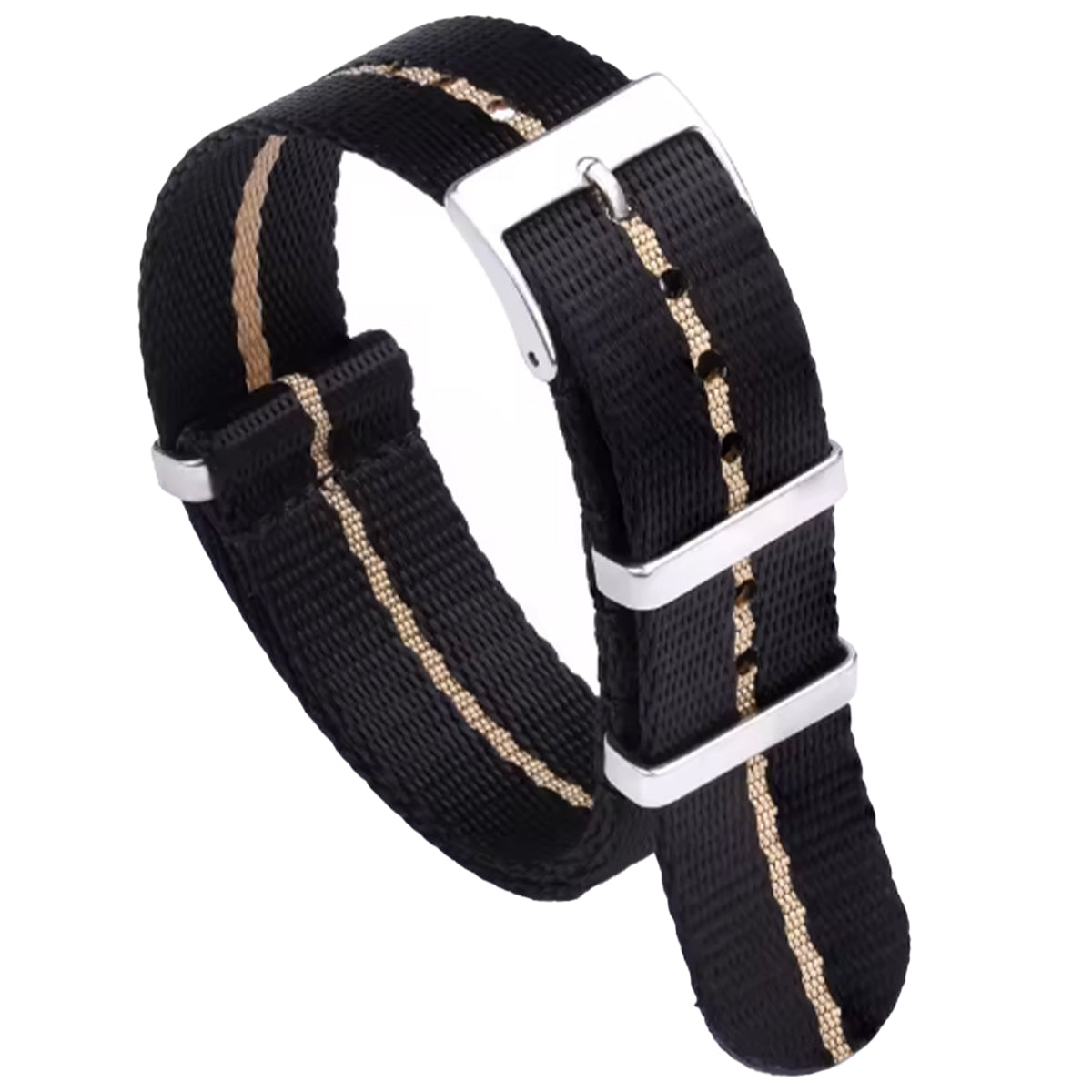 Masar Bracelet Nato 20mm G10 Nylon Noir Khaki