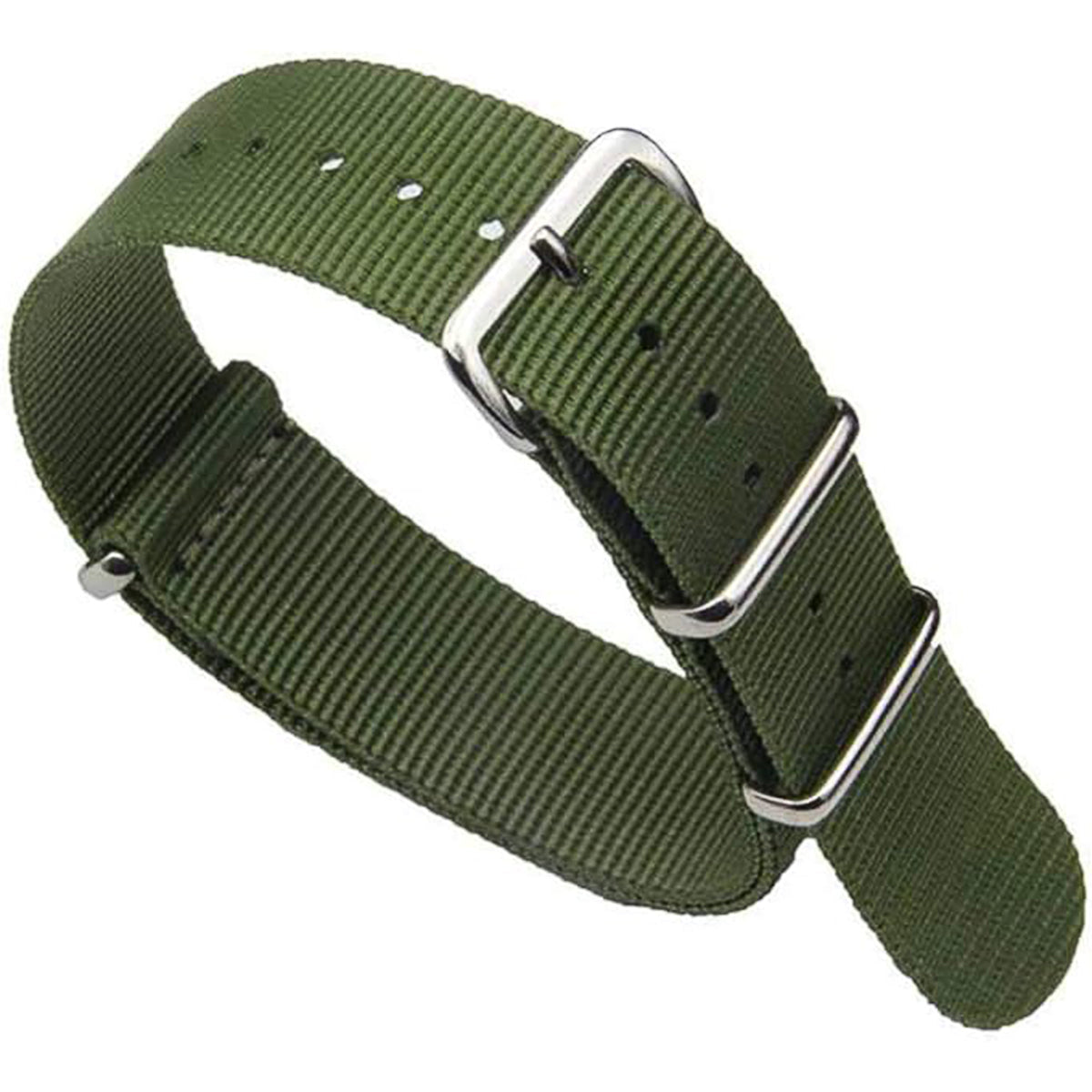 Masar Bracelet de montre Nato Tissu Nylon Vert - 16mm 18mm 20mm 22mm 24mm