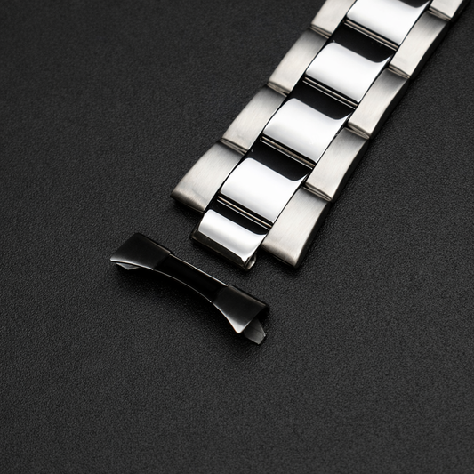 Bracelet Montre Acier pour Rolex - Oyster - Maillons sans Jeu - Embouts courbés - Homme - 18, 20, 22 mm