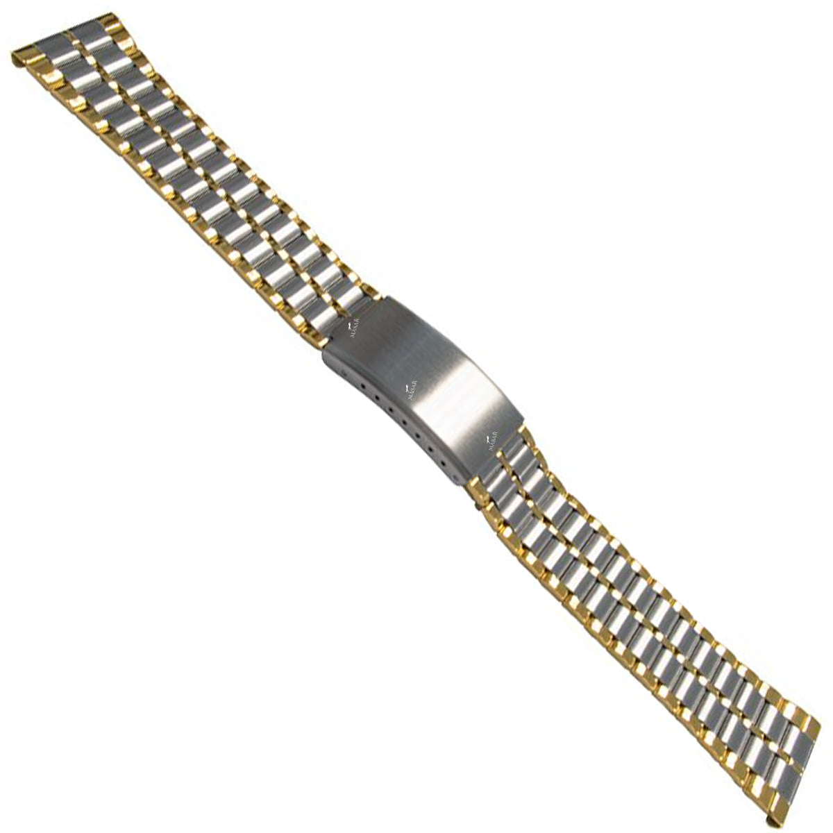 Cinturino per orologio - Acciaio spazzolato (satinato) Specchio 20mm Argento Oro/Oro