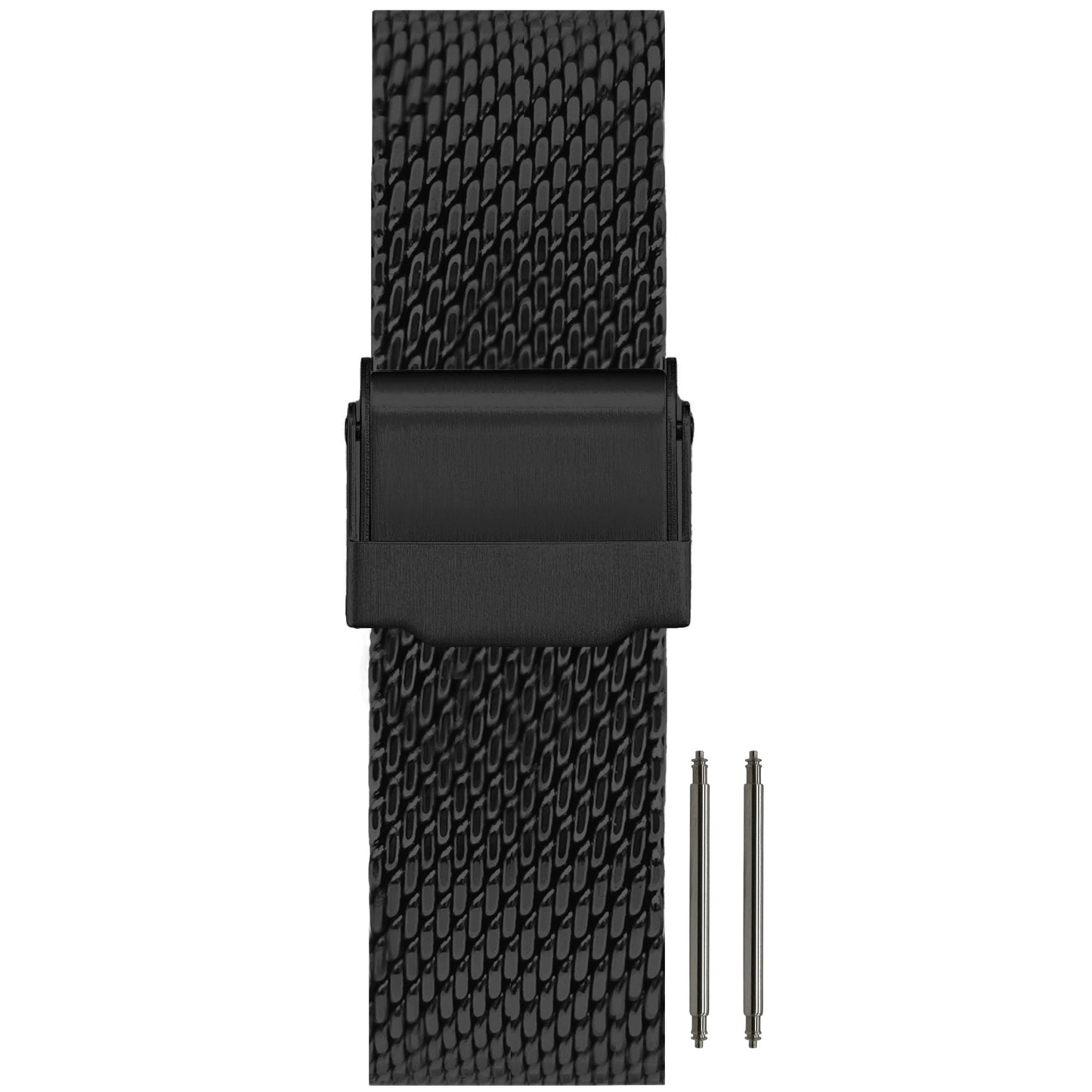 22mm BiG Mesh Ø 1mm - Bracelet de montre Homme Maille, Milanais - Universel - Black Noir