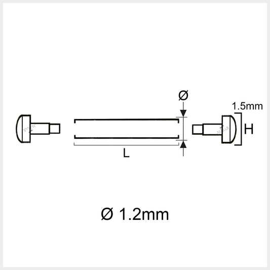 Masar Goupille à Rivet - Ø 1,2mm – Barrette pour Festina - Tête H Ø 1,5mm - Remplacement des vis - 2 Pcs