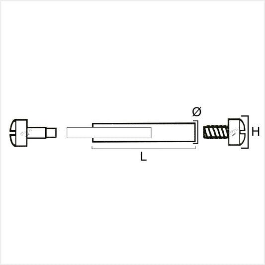 Vite e rivetto - Perno per cinturino orologio Ø 1,0 mm a 2,2 mm - Testa H Ø 1,5 mm a 5,0 mm - 2 pezzi
