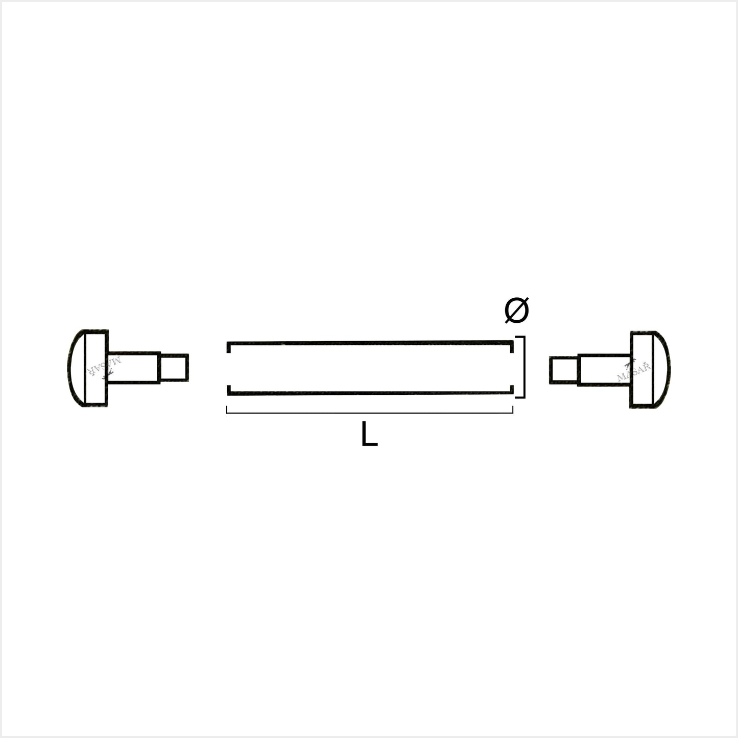 Goupille à Rivet - Ø 1,8mm – Barrette pour Bracelet de Montre - Tête H Ø 3,9mm - 2 Pcs