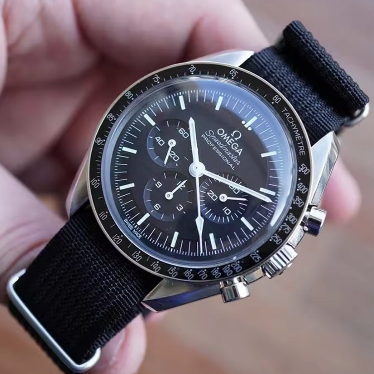 Masar Bracelet Nato 20mm James Bond G10 Nylon - Gris Noir