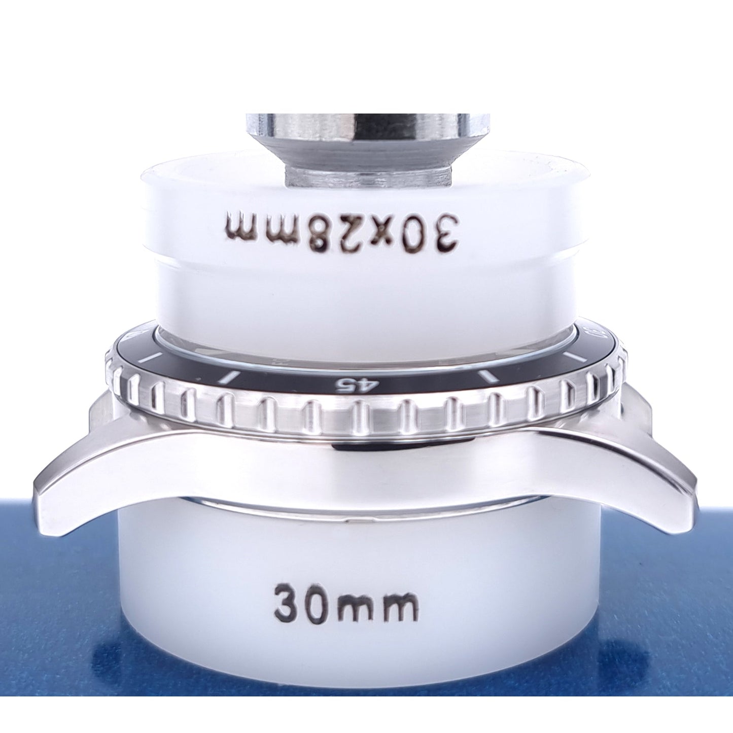 Prensa para vidrio de reloj Masar: 14 matrices de nailon: de 18 mm a 36 mm