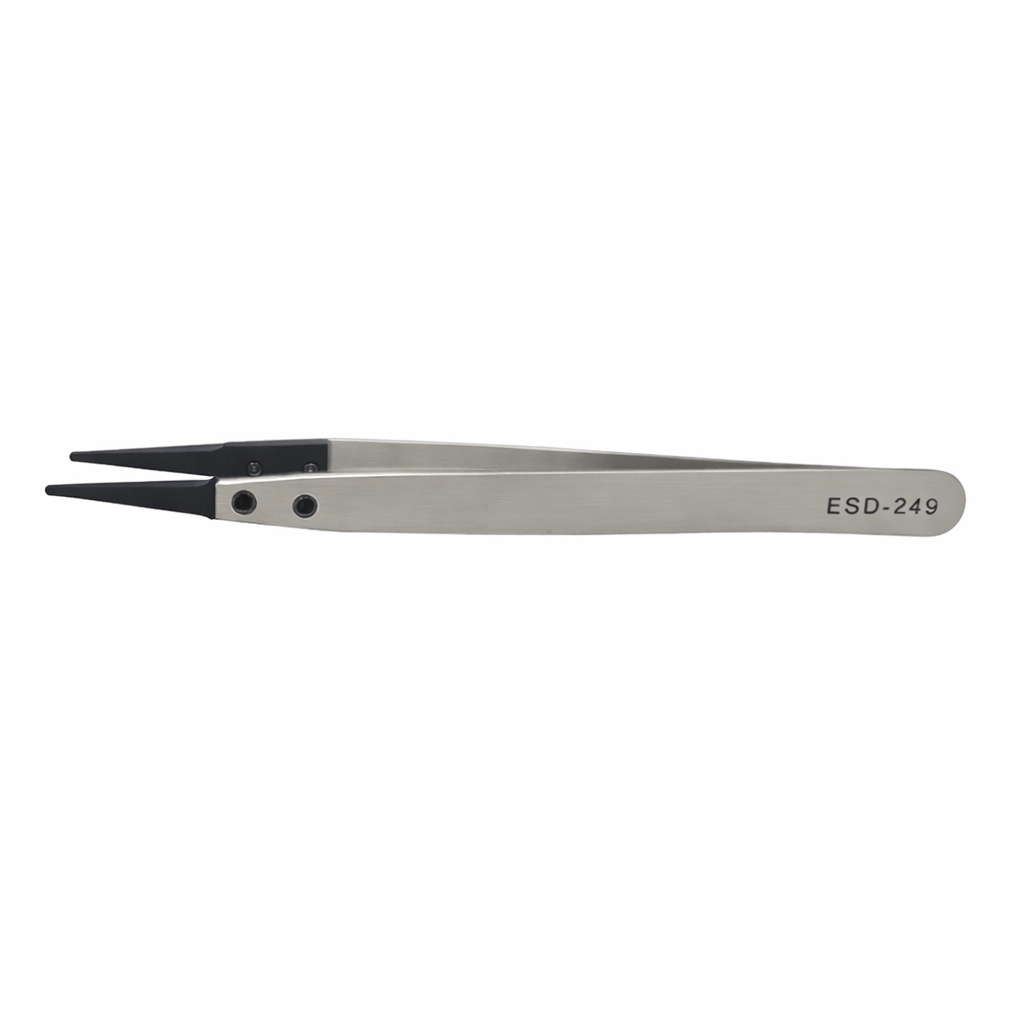 ESD Tweezers Watchmaker - Carbon fiber tips - Rounded tips - 1 Pc