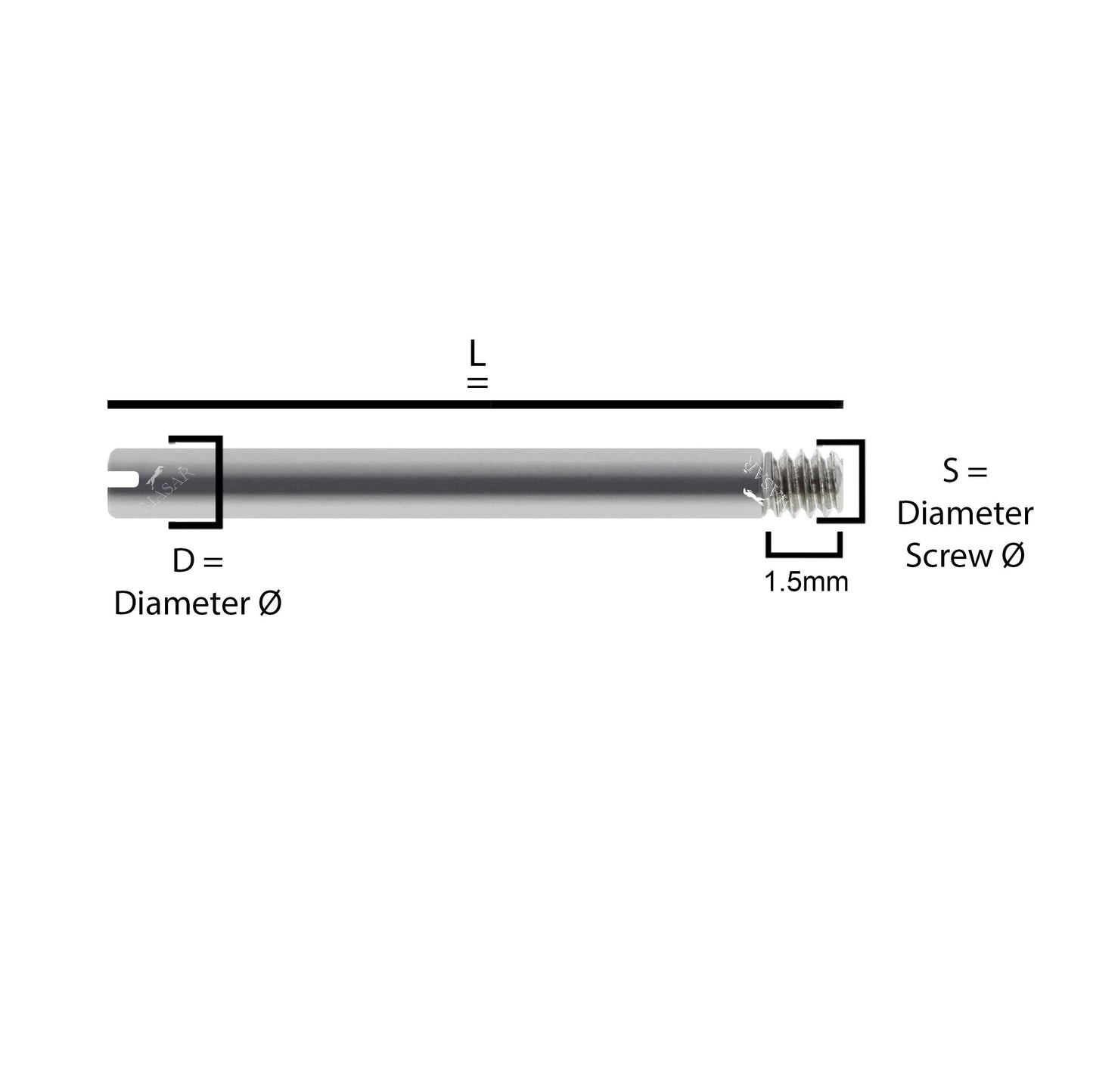 Vis - Goupille Pour Rolex etc -Barrette à vis Maillons/Bracelet Montre - Inox - 2 Pcs