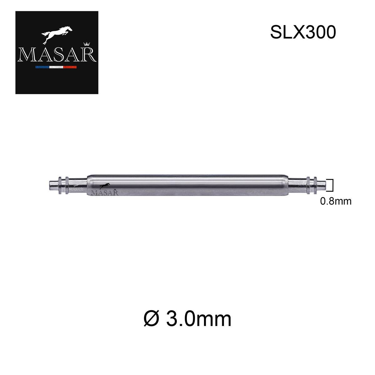 Masar SLX Ø 3,0mm - Barres à ressort pour bracelet de montre - Inox 316L - 0,8mm - 2 pcs