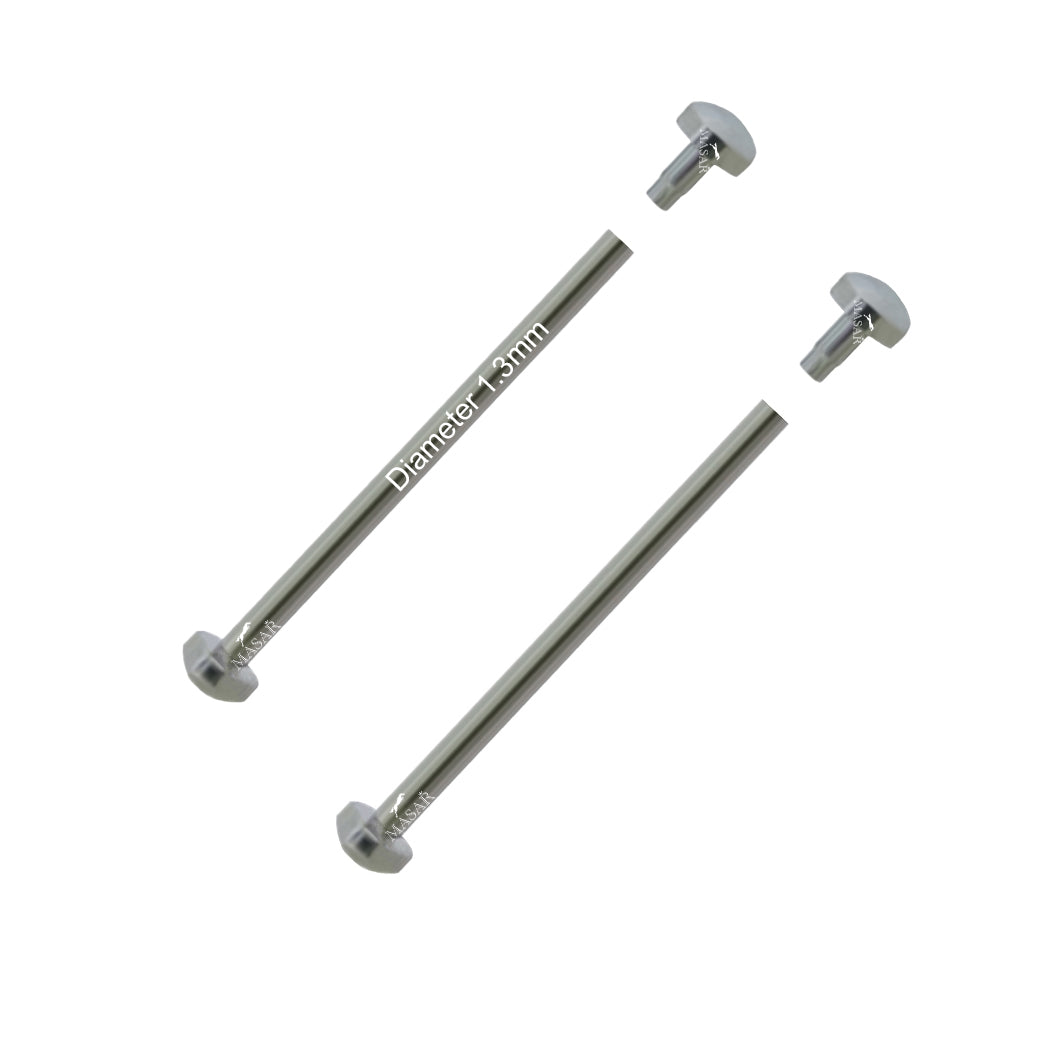 Remache - 10mm a 28mm Ø 1,3mm - Cabeza H Ø 2,5mm - Cierre para correa de reloj - 2 uds