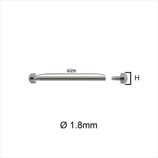 Perno a Rivetto - Ø 1,8mm – Barretta per Bracciale di Orologio - Testa H Ø 3,9mm - 2 Pz