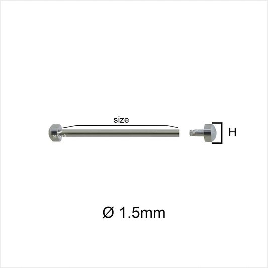 Perno a Rivetto – Oro Rosa Ø 1,5mm - Barretta per Bracciale Orologio - Testa H Ø 3,5 o 4,0mm - 2 Pz