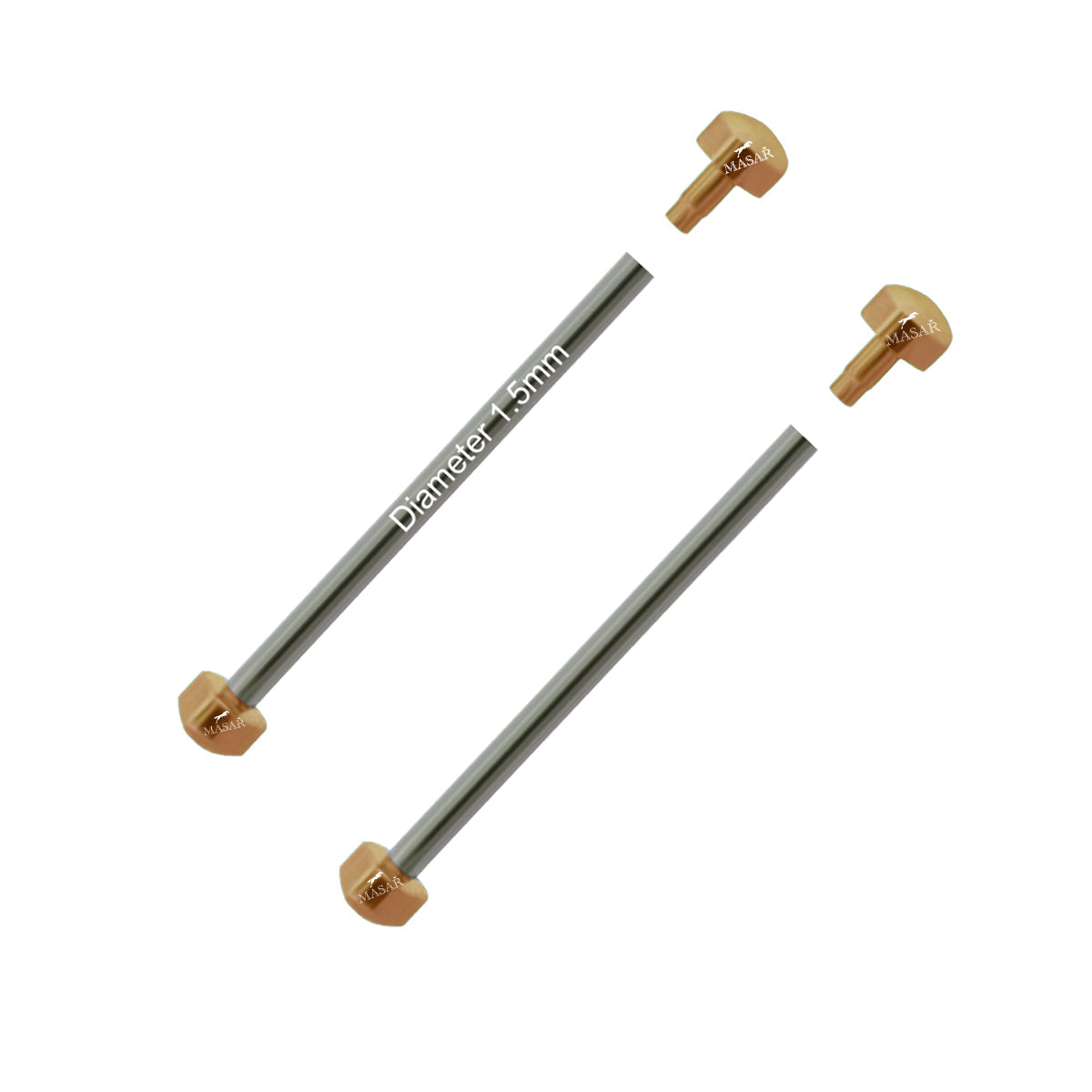 Remache - 20mm a 28mm Ø 1,5mm - Cabeza H Ø 3,5mm o 4,0mm - Cierre para correa de reloj - Oro Rosa - 2 Piezas